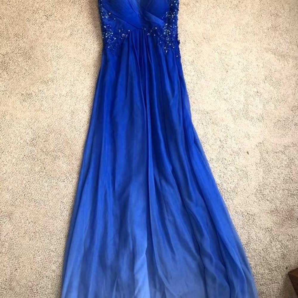 Blue Ombre Prom Dress - Size 4 Tall